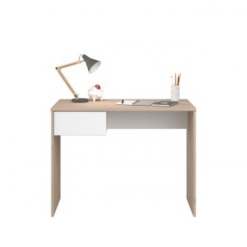 Shelby Schreibtisch 94 cm mit 1 Schublade - Eiche/Weiß 