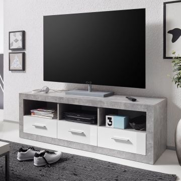 TV-Möbel Inga 147cm - Beton/Weiß