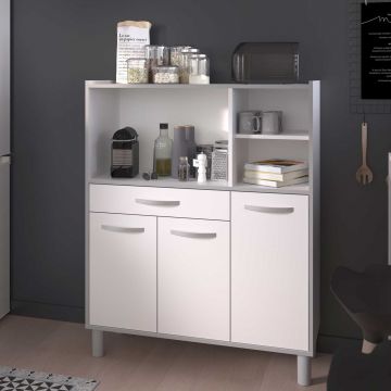 Küchenschrank Easy 101cm, 3 Türen und 1 Schublade - weiß 