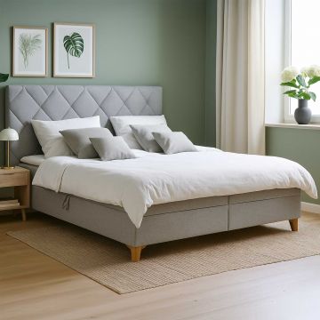 Boxspring Redford 160x200cm mit Lagerung - grau