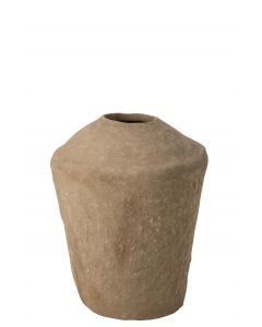 Vase large chad papier mache braun