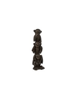 Statuette der drei weisen Affen "nichts sehen, nichts hören, nichts sagen" - braun