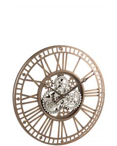Uhr römische ziffern sichtbarer mechanismus metall antik gold