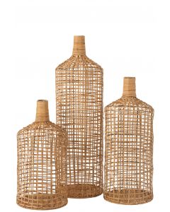 Set von 3 vasen dekoration bambus naturell