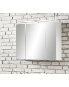Spiegelschrank Stivan 80cm 3 Türen und LED-Beleuchtung - weiß