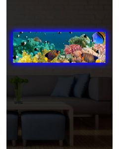 Leuchtendes LED-Leinwandgemälde | 100% Wildleder | 30x90cm | Multicolor
