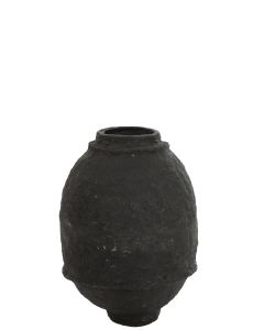 Vase pappmache schwarz medium