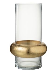 Vase zylinder ring niedrig glas transparent large