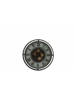 Uhr metalen umrandung römische zahlen metal grau/schwarz/gold small
