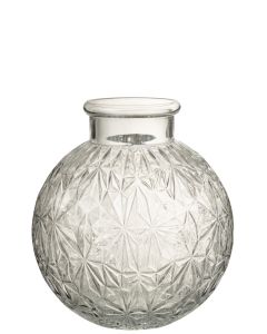 Vase kugel geschliffen glas transparent large