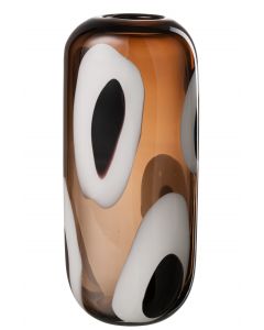 Vase izzy glas weiß/braun large