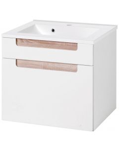 Siena 60cm Waschtischunterschrank - weiß/braun