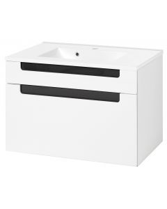 Siena 80cm Waschtischunterschrank - weiß/anthrazit