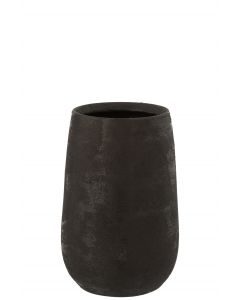 Vase uneben rau keramik schwarz small
