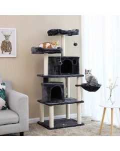 Großer Katzenturm: Luxuriöser grauer Turm für Katzenspass