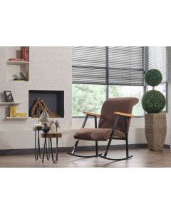 Stilvoller und komfortabler Schaukelstuhl | 100% Metallrahmen | Farbe braun