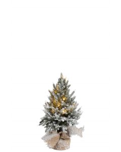 Weihnachtsbaum+led+topf jute plastik grün small