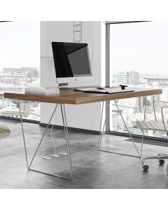 Tisch / Schreibtisch Multis - Nussbaum/Chrom