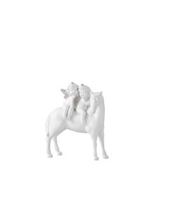 Pferd+2 engel poly weiß/silber small