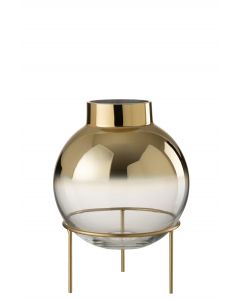 Vase kugel auf fuß glas gold/transparent