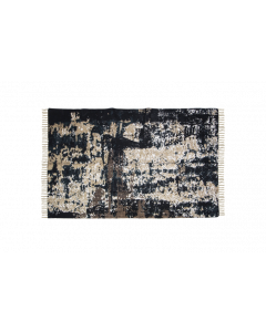 Teppich - Baumwolle - 180x120 cm - grau / beige / blau / blau / gold