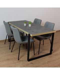 Tisch Amelie 160x80 mit U-Beinen - grau/schwarz