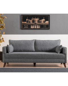 Bequemes 3-Sitzer-Sofa in Grau: Stilvolles Design und pflegeleichter Stoff