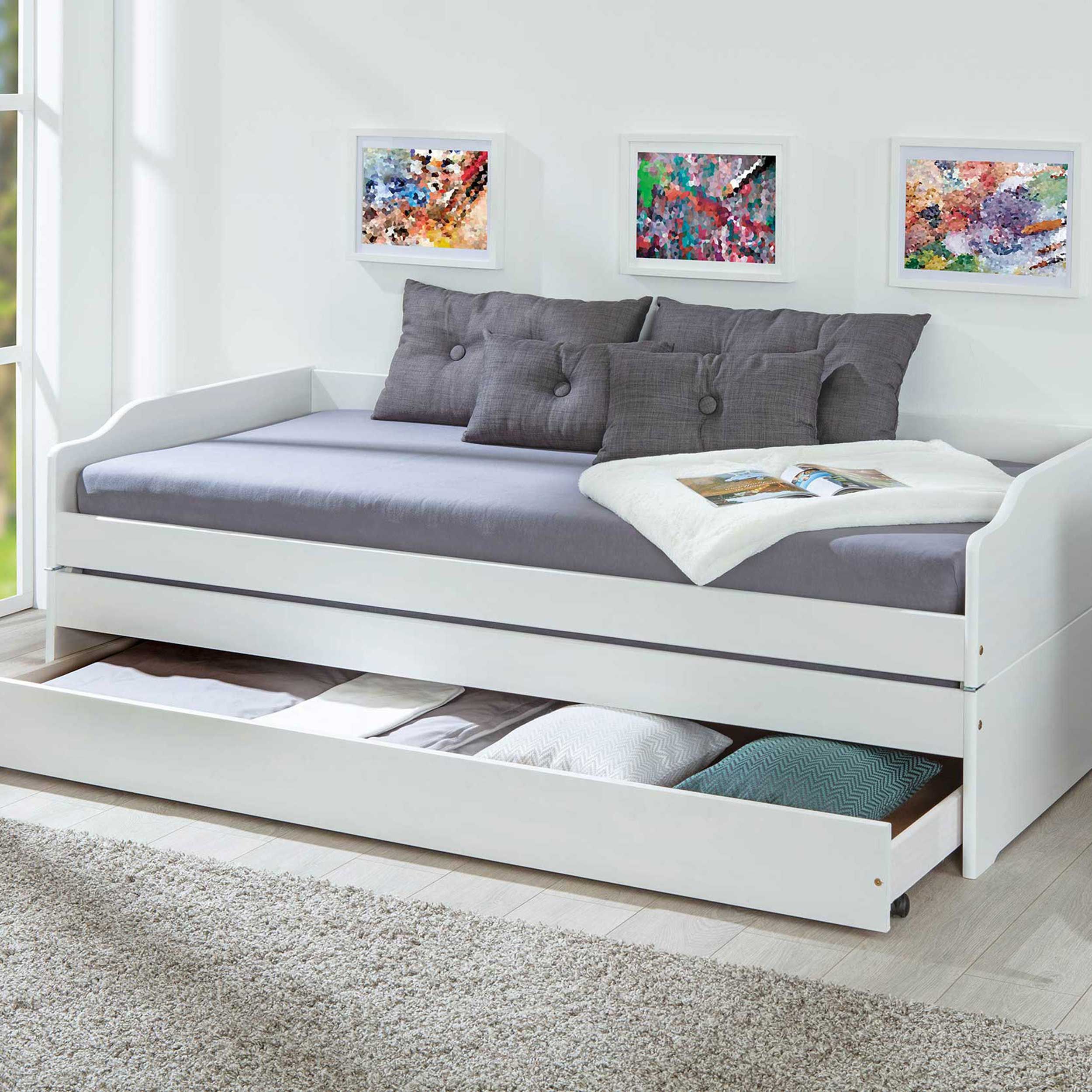 Kojenbett Lothar 90x200 cm - white wash Kojenbett Lothar 90x200 cm - white wash